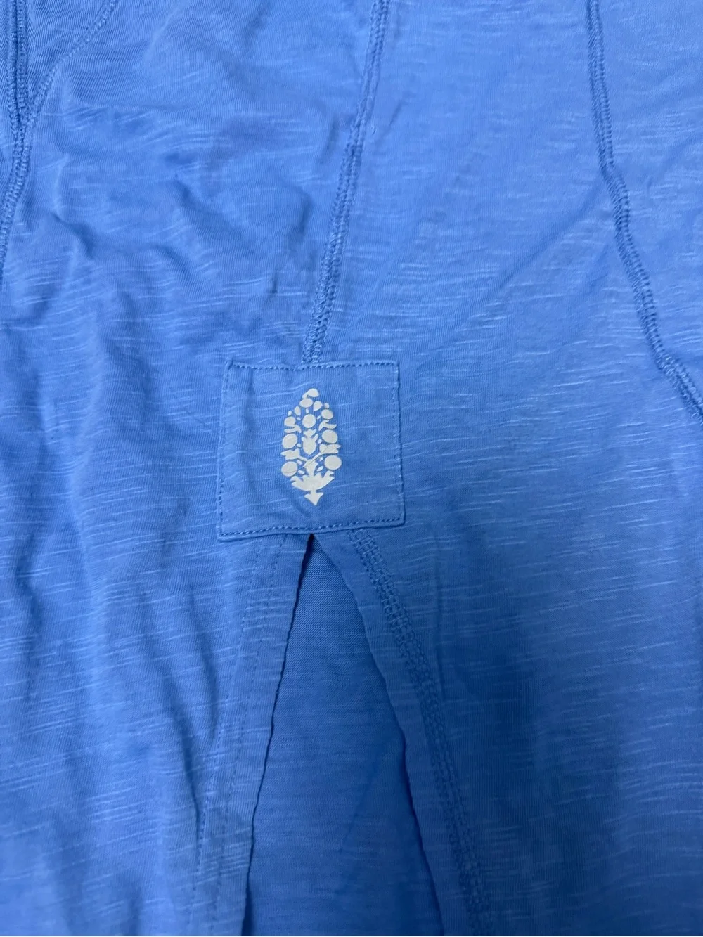 Free People Movement long sleeve top Split front Layer active wear blue small